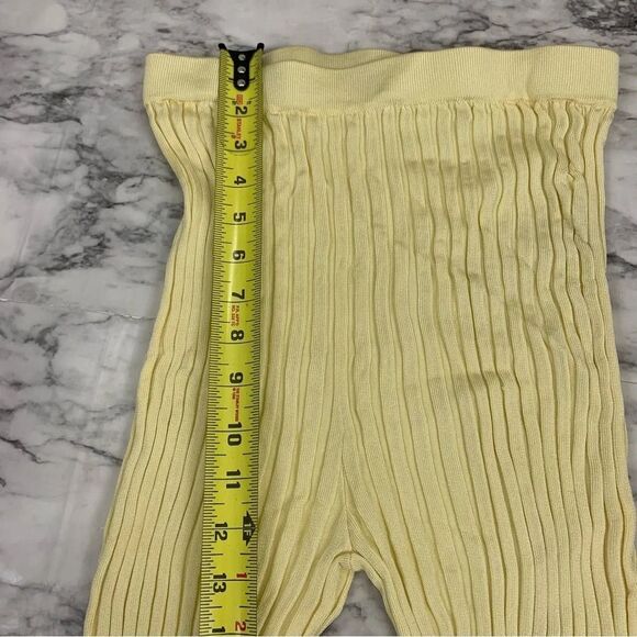 Free People x Significant Other Sylivia Ribbed Yellow Flare flowy Pants Size 4 - Picture 7 of 8